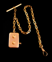 Antique Victorian Watch chain Golf Stroke counter FOB rose gold fill it works  - £395.60 GBP