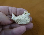 (Y-CHI-HE-25) tan HEN chicken carving SOAPSTONE TAN stone figurine love ... - £6.90 GBP