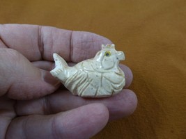 (Y-CHI-HE-25) tan HEN chicken carving SOAPSTONE TAN stone figurine love ... - £6.74 GBP