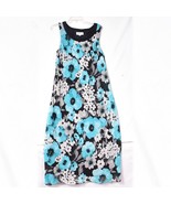Studio One Blue Grey Black Floral Dress Size 16 Sleeveless - €14,69 EUR