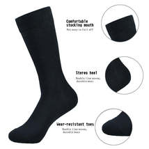 6 pairs Men&#39;s socks Black Cotton Dress Socks High quality - £12.82 GBP