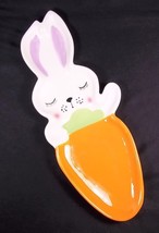 Bunny Rabbit and carrot snack plate 10x4&quot; EASTER NEW - £10.18 GBP
