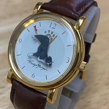 Unused Tracy Morgan Men Moving Dog Gold Tone Leather Analog Quartz Watch~New Bat - £15.76 GBP