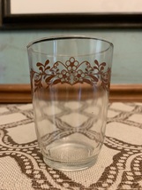 Vintage Brown Floral Design Small Juice Glass - Made in Brazil - £4.04 GBP