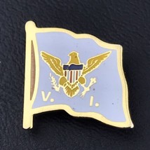 US Virgin Islands Flag Pin Vintage Metal Gold Tone Enamel - £10.11 GBP