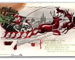 Santa Claus in Sleigh With Reindeer Poem Christmas UDB Postcard R16 - $5.89
