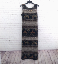 Another Thyme Dress Women 10 Black Safari Sleeveless Built in Necklace Maxi Long - £24.05 GBP