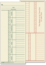 TOPS Time Cards, Weekly, 2-Sided, Named Days, 3-3/8&quot; X 8-1/4&quot;, Manila, Green/Red - £31.09 GBP