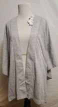 Cabi ATC Cape 5846 Gray Ivory Stripe Polka Dot Sweater Jacket Size M/L - $404.50 MXN