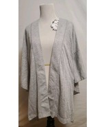 Cabi ATC Cape 5846 Gray Ivory Stripe Polka Dot Sweater Jacket Size M/L - $404.50 MXN
