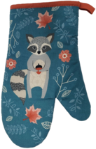 Jumbo Printed Kitchen Oven Mitt (11&quot;) Raccoon &amp; Fall Leaves, Orange Back, Ms - £5.94 GBP