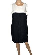 Charter Club Women’s Linen Sheath Dress Knee Length Black And White 14P - £30.20 GBP