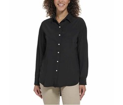 Karl Lagerfeld Women&#39;s Plus Size XXL Black Button Long Sleeve Shirt NWt - £14.32 GBP