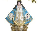 Our Lady of San Juan De Los Lagos Golden Crown And Angels Regal Blue Fig... - $52.99