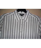 Claiborne Mens XL Button up long sleeve Black White Gray Dress Casual Sh... - £16.14 GBP