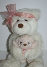 GUND Mommas Love Bears Mom Holds Baby Plush White Pink Soft Toy Stuffed ... - $11.65