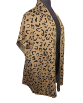 Justin &amp; Taylor Leopard Print Kimono Style Cardigan Sweater One Size - £23.59 GBP