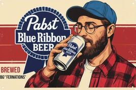 Pabst Blue Ribbon Beer Retro Vintage Sign 8x12 inches  Mancave Garage oo - $452.20 MXN