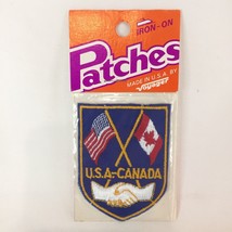 New Vintage Patch Badge Emblem Travel Voyager Iron On U.S.A. Canada Flag... - $19.78
