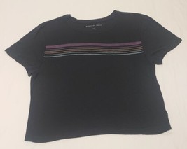 American Eagle T Shirt Crop Cropped Womens Size Large Navy Blue Soft Material - $6.95