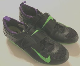 NIKE Zoom PV II Spike Black Fluorescent Green Pole Vault Shoes Cleat Men... - £12.92 GBP