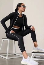 Athleta Interval Stash Tipped 7/8 Tight Black White Leggings $119, XXS, ... - €25,50 EUR