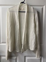 Hollister Sweater  Juniors Size Small Cream Open Knit Front Cardigan Basic - $10.28