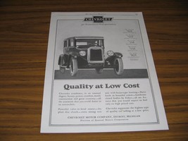 1925 Print Ad Chevrolet Cars Quality at Low Cost - £11.18 GBP