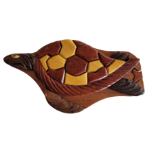 Sea Turtle Secret Puzzle Jewelry Box 3D Wooden Trinket Stash Hand Carved Wood  - £19.70 GBP
