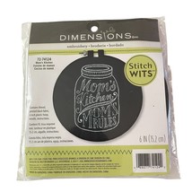 Dimensions Embroidery Kit Mom&#39;s Kitchen Mason Jar on Black w Hoop - $13.32
