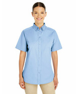 Harriton Ladies Foundation Cotton Short Sleeves Twill Shirt Teflon M582W... - $19.12 CAD