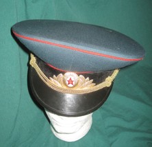 Vintage Soviet Communist Blue Officers Parade Visor Cap Hat USSR Dated 1979 - £58.63 GBP