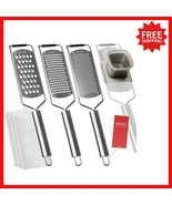 4-Pc Multi-Functional Stainless Steel Grater Set with Safety Slider Atta... - $49.57 CAD
