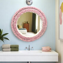 Elegance Rose Quartz Bathroom Mirror Handmade Crystal Vanity Top Modern ... - $554.28+