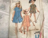 Vintage Sewing Pattern Simplicty 7406 Romper Girl Sz12 Sleeveless or wit... - £14.83 GBP