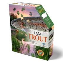 Madd Capp: I AM Trout - 300 Piece Jigsaw Puzzle- Fish-Shaped Puzzle, 28x12 Finis - £17.18 GBP
