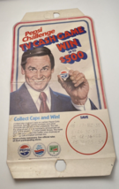Vintage Pepsi Store Advertising Sign Cardboard Pepsi Cap Challenge TV Ca... - £35.98 GBP
