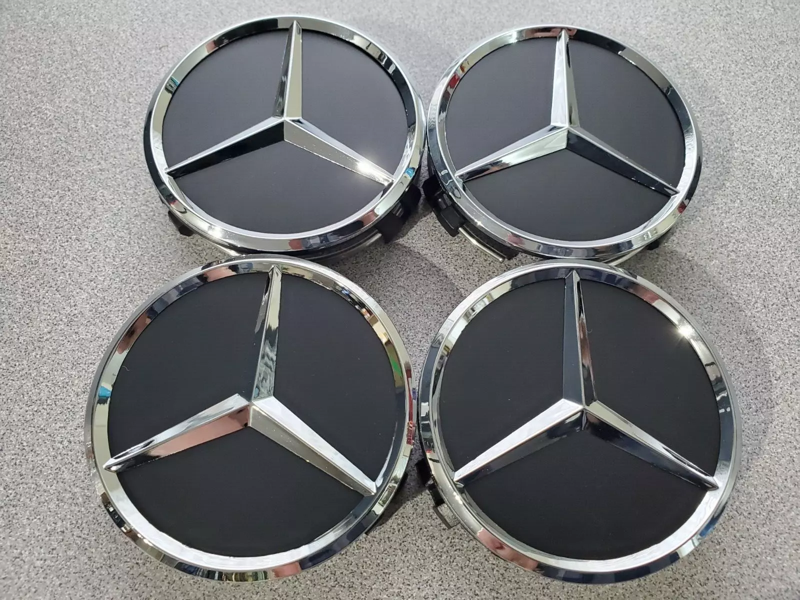 Set of 4 75MM Wheel Center Rim Caps Hubcaps for Mercedes-Benz Matte Blac... - $24.89 CAD