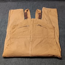 VTG Dickies Canvas Insulated Overall Bibs 42 / 44 Medium Inseam Workwear - $37.02