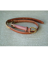 Pre-Loved Brighton Tan Leather Belt with Gold-Tone Hardware SZ L - £12.50 GBP