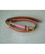 Pre-Loved Brighton Tan Leather Belt with Gold-Tone Hardware SZ L - $16.00