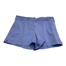 New York &amp; Company Chino Shorts Women&#39;s 8 Blue Pockets Zip Fly Mid-Rise ... - $14.99