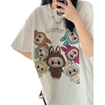 Labubu Macaron Unisex Casual Oversized T-Shirt Unisex Plus  Extra Large ... - $494.68 MXN