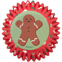 Wilton Christmas Gingerbread Man 50 ct Mini Baking Cups Cupcake Liners - £2.85 GBP