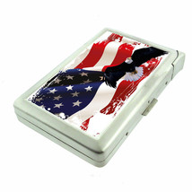 American Flag D16 100&#39;s Size Cigarette Case with Built in Lighter Patriotic - £17.32 GBP