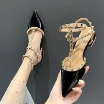 Rivet High Heels Pumps Women&#39;s Thin Heel Pointed Single Shoes Women&#39;s New Sexy W - £28.57 GBP