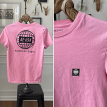 American Eagle Pink Short Sleeve Cotton Tshirt XS - $241.50 MXN