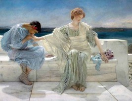 Framed canvas art print giclée sir lawrence alma-tadema ask me no more thy fate - £31.60 GBP+