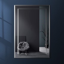 Frameless Rectangular Wall Mirror For Bathroom 22&quot; X 32&quot; Polished Bevele... - £144.96 GBP