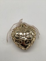 Gold Embellished Swirl Heart 3 1/2&quot; Ornament - £2.35 GBP